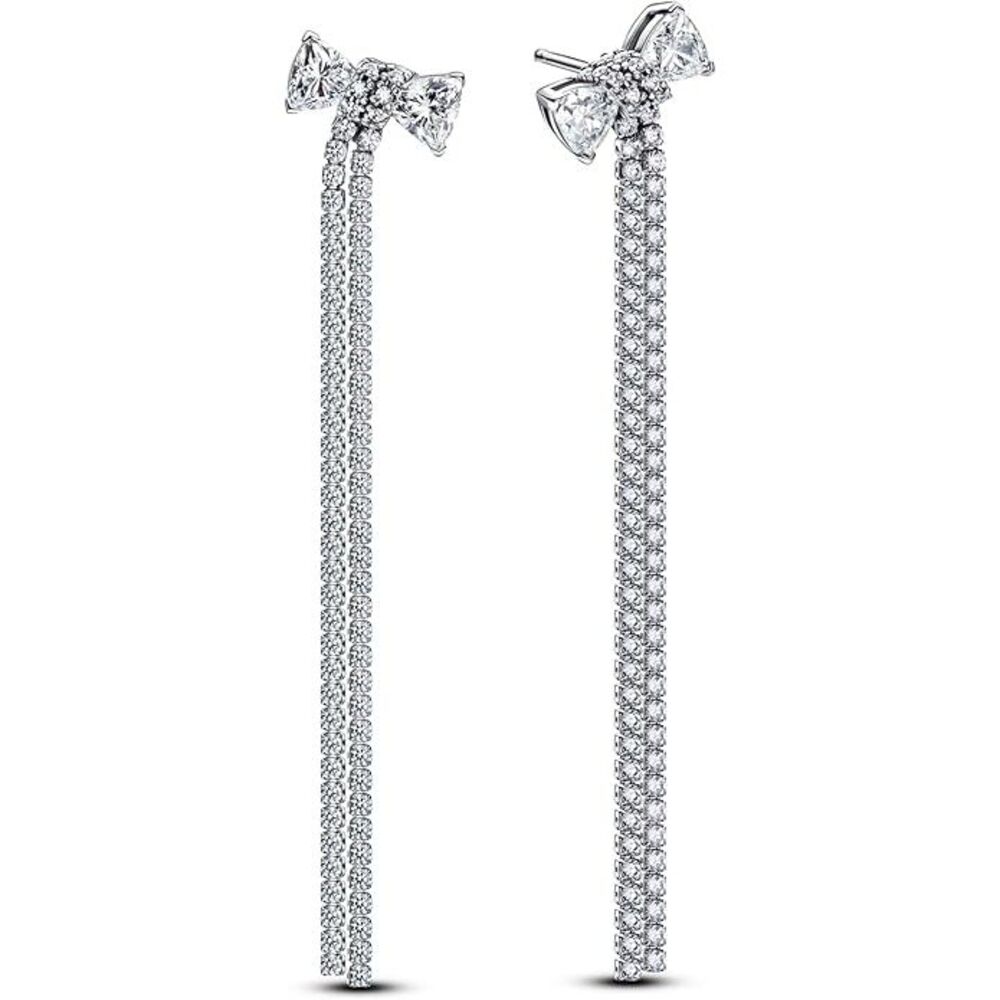 Pandora Timeless Pave Bow Drop Earrings